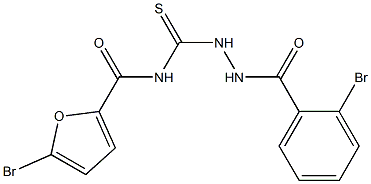 5-bromo-N-{[2-(2-bromobenzoyl)hydrazino]carbothioyl}-2-furamide Struktur