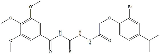 N-({2-[2-(2-bromo-4-isopropylphenoxy)acetyl]hydrazino}carbothioyl)-3,4,5-trimethoxybenzamide Struktur