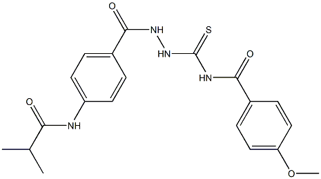 N-({2-[4-(isobutyrylamino)benzoyl]hydrazino}carbothioyl)-4-methoxybenzamide Struktur