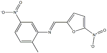 2-methyl-5-nitro-N-[(E)-(5-nitro-2-furyl)methylidene]aniline Struktur