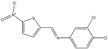 3,4-dichloro-N-[(E)-(5-nitro-2-thienyl)methylidene]aniline Struktur