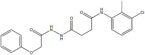 N-(3-chloro-2-methylphenyl)-4-oxo-4-[2-(2-phenoxyacetyl)hydrazino]butanamide Struktur