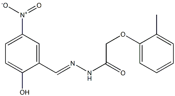 N'-[(E)-(2-hydroxy-5-nitrophenyl)methylidene]-2-(2-methylphenoxy)acetohydrazide Struktur