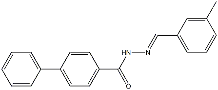 N'-[(E)-(3-methylphenyl)methylidene][1,1'-biphenyl]-4-carbohydrazide Struktur