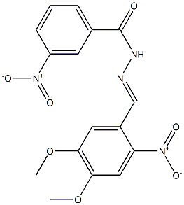 N'-[(E)-(4,5-dimethoxy-2-nitrophenyl)methylidene]-3-nitrobenzohydrazide Struktur