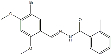 N'-[(E)-(5-bromo-2,4-dimethoxyphenyl)methylidene]-2-methylbenzohydrazide Struktur