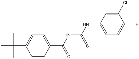 N-[4-(tert-butyl)benzoyl]-N'-(3-chloro-4-fluorophenyl)thiourea Struktur