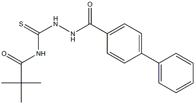 N-{[2-([1,1'-biphenyl]-4-ylcarbonyl)hydrazino]carbothioyl}-2,2-dimethylpropanamide Struktur