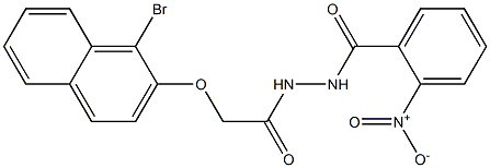 N'-{2-[(1-bromo-2-naphthyl)oxy]acetyl}-2-nitrobenzohydrazide Struktur