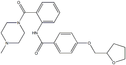 N-{2-[(4-methyl-1-piperazinyl)carbonyl]phenyl}-4-(tetrahydro-2-furanylmethoxy)benzamide Struktur