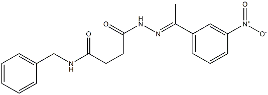 N-benzyl-4-{2-[(E)-1-(3-nitrophenyl)ethylidene]hydrazino}-4-oxobutanamide Struktur