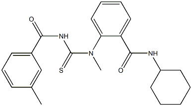 N-cyclohexyl-2-(methyl{[(3-methylbenzoyl)amino]carbothioyl}amino)benzamide Struktur