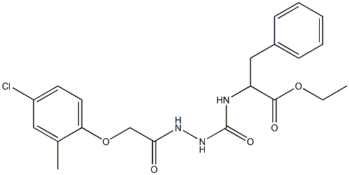 ethyl 2-[({2-[2-(4-chloro-2-methylphenoxy)acetyl]hydrazino}carbonyl)amino]-3-phenylpropanoate Struktur