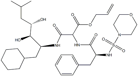 3-[[(1S,2R,3S)-1-(Cyclohexylmethyl)-2,3-dihydroxy-5-methylhexyl]amino]-3-oxo-2-[(S)-2-(4-morpholinylsulfonylamino)-3-phenylpropanoylamino]propionic acid allyl ester Struktur