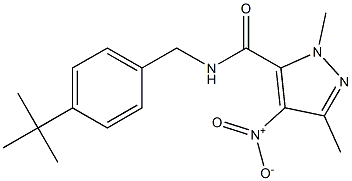 N-(4-tert-Butylbenzyl)-1,3-dimethyl-4-nitro-1H-pyrazole-5-carboxamide Struktur