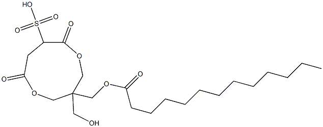 Tridecanoic acid [1-(hydroxymethyl)-4,7-dioxo-6-sulfo-3,8-dioxacyclononan-1-yl]methyl ester Struktur