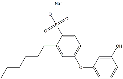 3'-Hydroxy-3-hexyl[oxybisbenzene]-4-sulfonic acid sodium salt Struktur