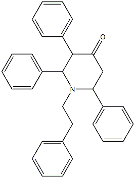 2,3,6-Triphenyl-1-(2-phenylethyl)piperidin-4-one Struktur