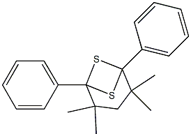 2,2,4,4-Tetramethyl-1,5-diphenyl-6,7-dithiabicyclo[3.1.1]heptane Struktur