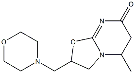 2,3,5,6-Tetrahydro-2-(morpholinomethyl)-5-methyl-7H-oxazolo[3,2-a]pyrimidin-7-one Struktur