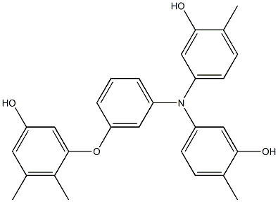 N,N-Bis(3-hydroxy-4-methylphenyl)-3-(5-hydroxy-2,3-dimethylphenoxy)benzenamine Struktur