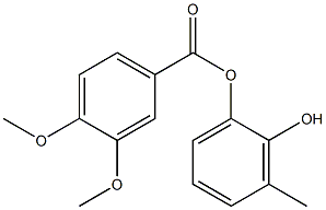 3,4-Dimethoxybenzoic acid 2-hydroxy-3-methylphenyl ester Struktur