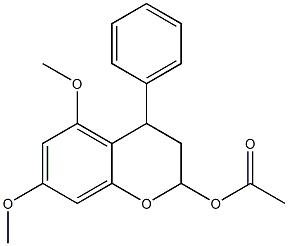 5,7-Dimethoxy-3,4-dihydro-4-phenyl-2H-1-benzopyran-2-ol acetate Struktur