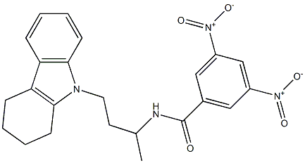 3,5-Dinitro-N-[1-methyl-3-(1,2,3,4-tetrahydro-9H-carbazol-9-yl)propyl]benzamide Struktur