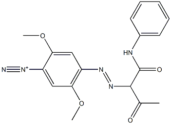 2,5-Dimethoxy-4-[[2-oxo-1-[(phenylamino)carbonyl]propyl]azo]benzenediazonium Struktur