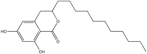 3,4-Dihydro-6,8-dihydroxy-3-(undecyl)-1H-2-benzopyran-1-one Struktur