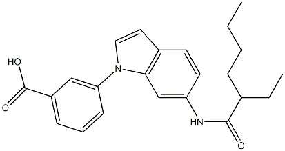 3-[6-(2-Ethylhexanoylamino)-1H-indol-1-yl]benzoic acid Struktur