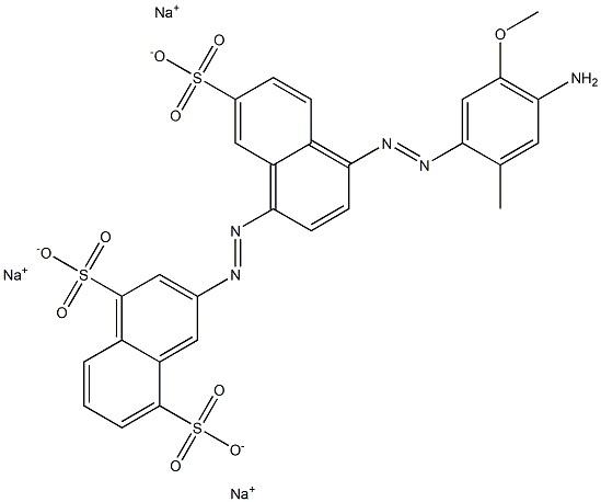 4-(4-Amino-5-methoxy-2-methylphenylazo)-(1,2'-azobisnaphthalene)-4',7,8'-trisulfonic acid trisodium salt Struktur