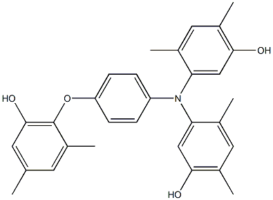 N,N-Bis(5-hydroxy-2,4-dimethylphenyl)-4-(6-hydroxy-2,4-dimethylphenoxy)benzenamine Struktur