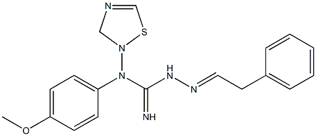 Dihydro-N-[(imino)[2-(2-phenylethylidene)hydrazino]methyl]-N-(4-methoxyphenyl)-1,2,4-thiadiazol-2(3H)-amine Struktur