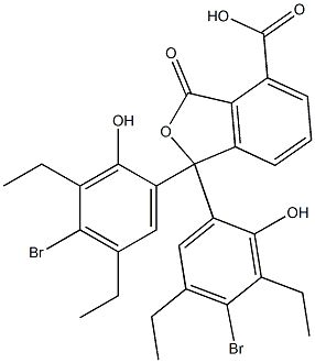 1,1-Bis(4-bromo-3,5-diethyl-2-hydroxyphenyl)-1,3-dihydro-3-oxoisobenzofuran-4-carboxylic acid Struktur