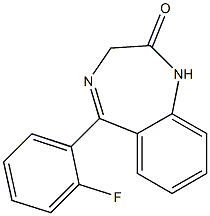 1,3-Dihydro-5-(2-fluorophenyl)-2H-1,4-benzodiazepin-2-one Struktur