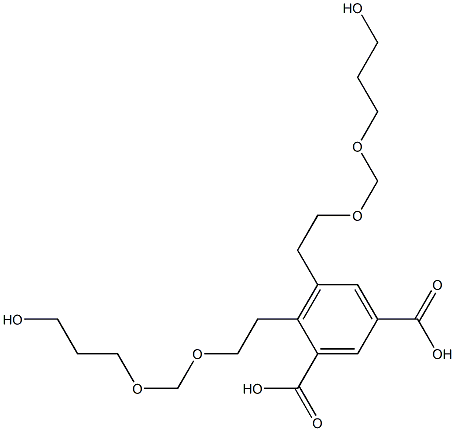 4,5-Bis(8-hydroxy-3,5-dioxaoctan-1-yl)isophthalic acid Struktur