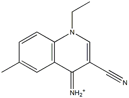 1-Ethyl-6-methyl-3-cyano-1,4-dihydroquinolin-4-iminium Struktur