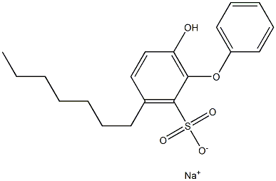 6-Hydroxy-3-heptyl[oxybisbenzene]-2-sulfonic acid sodium salt Struktur