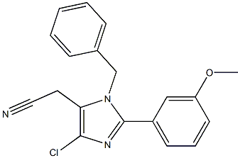 1-Benzyl-2-(3-methoxyphenyl)-4-chloro-1H-imidazole-5-acetonitrile Struktur