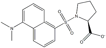 N-[5-(Dimethylamino)-1-naphtylsulfonyl]-L-proline anion Struktur