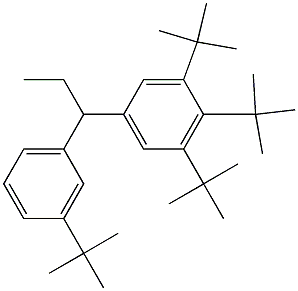 1-(3,4,5-Tri-tert-butylphenyl)-1-(3-tert-butylphenyl)propane Struktur