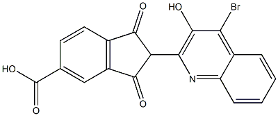 2-(4-Bromo-3-hydroxy-2-quinolyl)-1,3-dioxo-5-indanecarboxylic acid Struktur