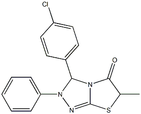 2,3-Dihydro-2-phenyl-3-(4-chlorophenyl)-6-methylthiazolo[2,3-c][1,2,4]triazol-5(6H)-one Struktur