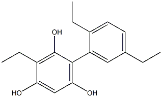 2-Ethyl-4-(2,5-diethylphenyl)benzene-1,3,5-triol Struktur