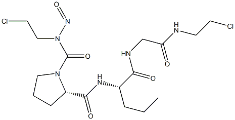 (2S)-N-[(S)-1-[[[(2-Chloroethyl)carbamoyl]methyl]carbamoyl]butyl]-1-[(2-chloroethyl)nitrosocarbamoyl]-2-pyrrolidinecarboxamide Struktur