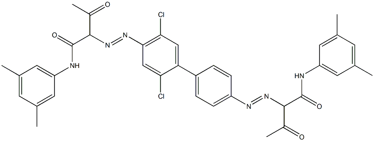 4,4'-Bis[[1-(3,5-dimethylphenylamino)-1,3-dioxobutan-2-yl]azo]-2,5-dichloro-1,1'-biphenyl Struktur