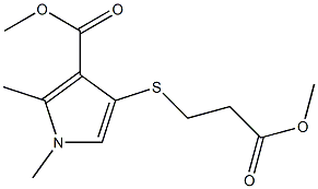 2-Methyl-4-[[2-(methoxycarbonyl)ethyl]thio]-1-methyl-1H-pyrrole-3-carboxylic acid methyl ester Struktur