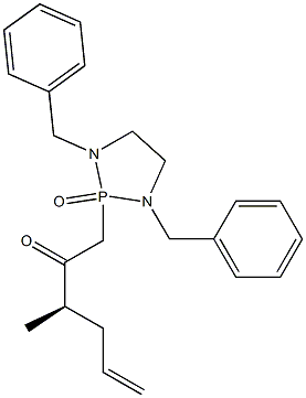 1,3-Dibenzyl-2-[(3R)-3-methyl-2-oxo-5-hexenyl]-1,3,2-diazaphospholidine 2-oxide Struktur