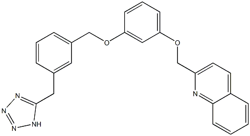 2-[3-[3-(1H-Tetrazol-5-ylmethyl)benzyloxy]phenoxymethyl]quinoline Struktur